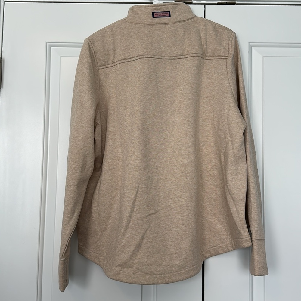 NWT Oatmeal Heather Vineyard Vines Quarter Zip - Picture 4 of 5